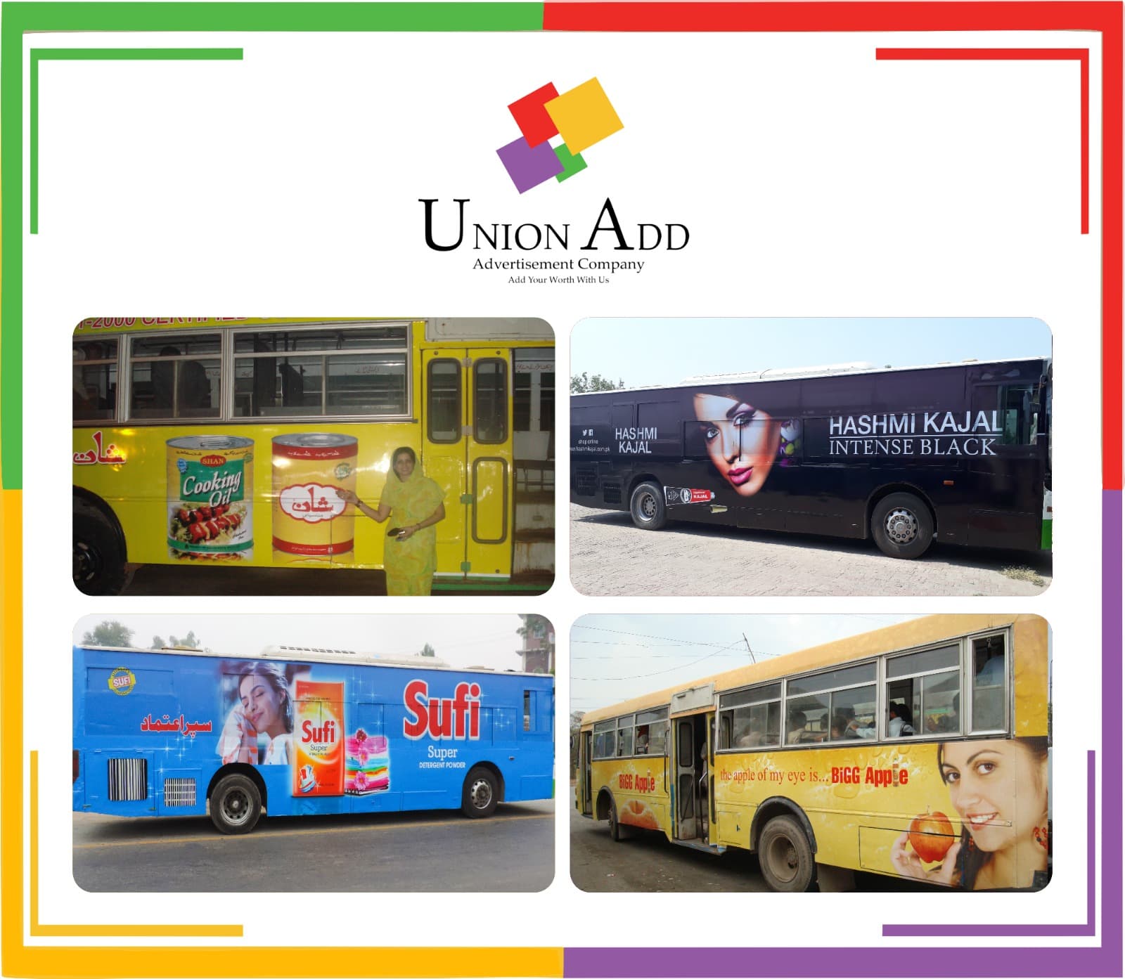 Union Add bus branding advertising campaign